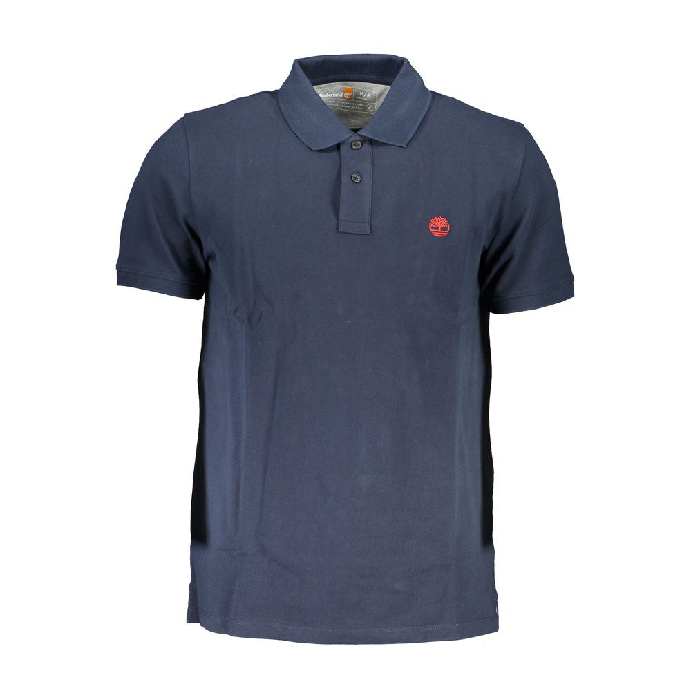 Blue Organic Cotton Men Polo Shirt