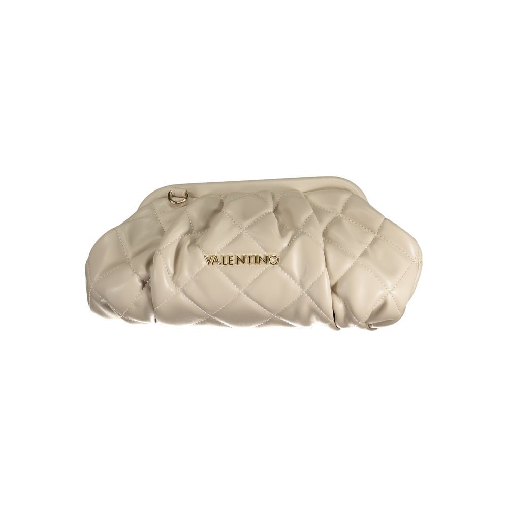 Beige Polyurethane Women Bag