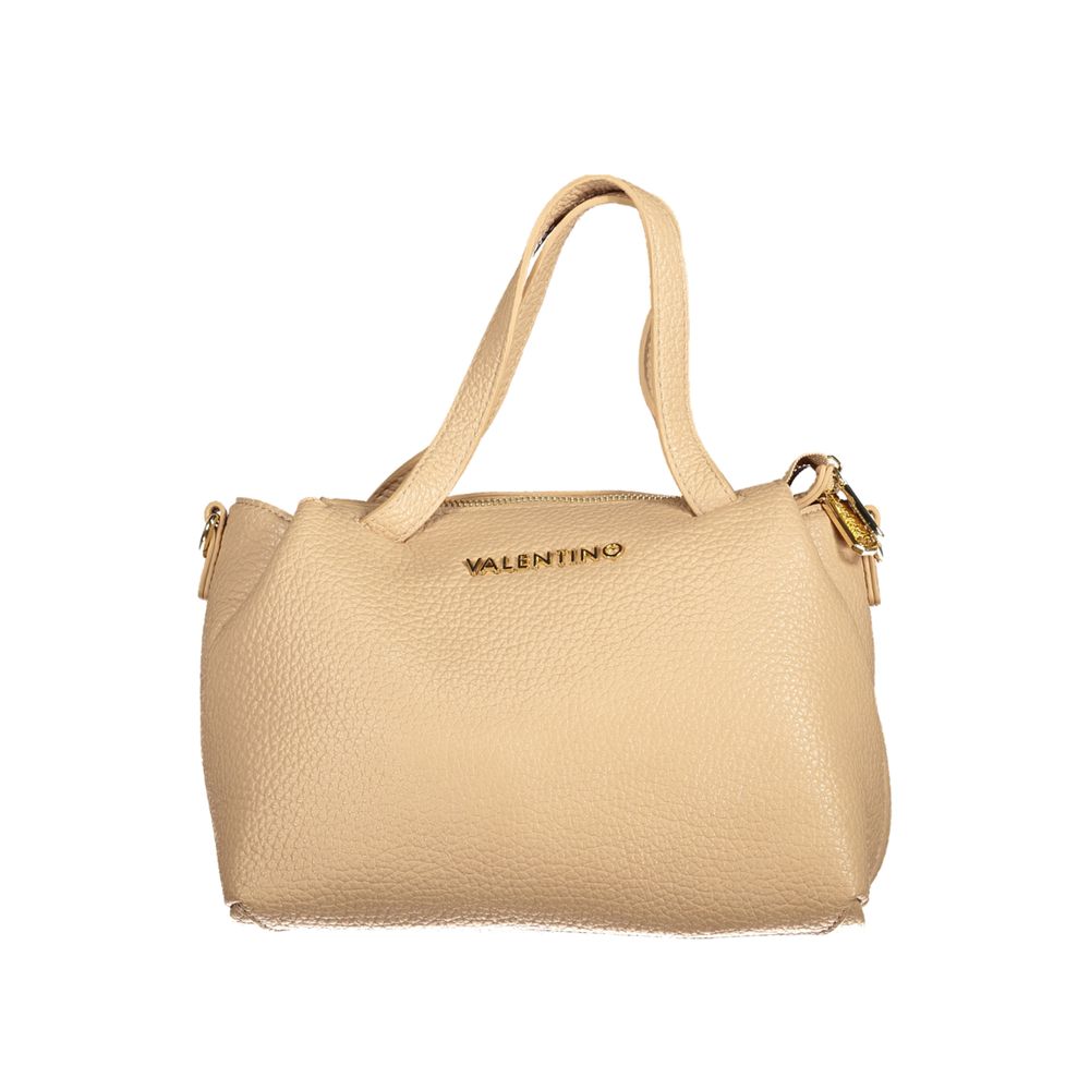 Beige Polyurethane Women Handbag