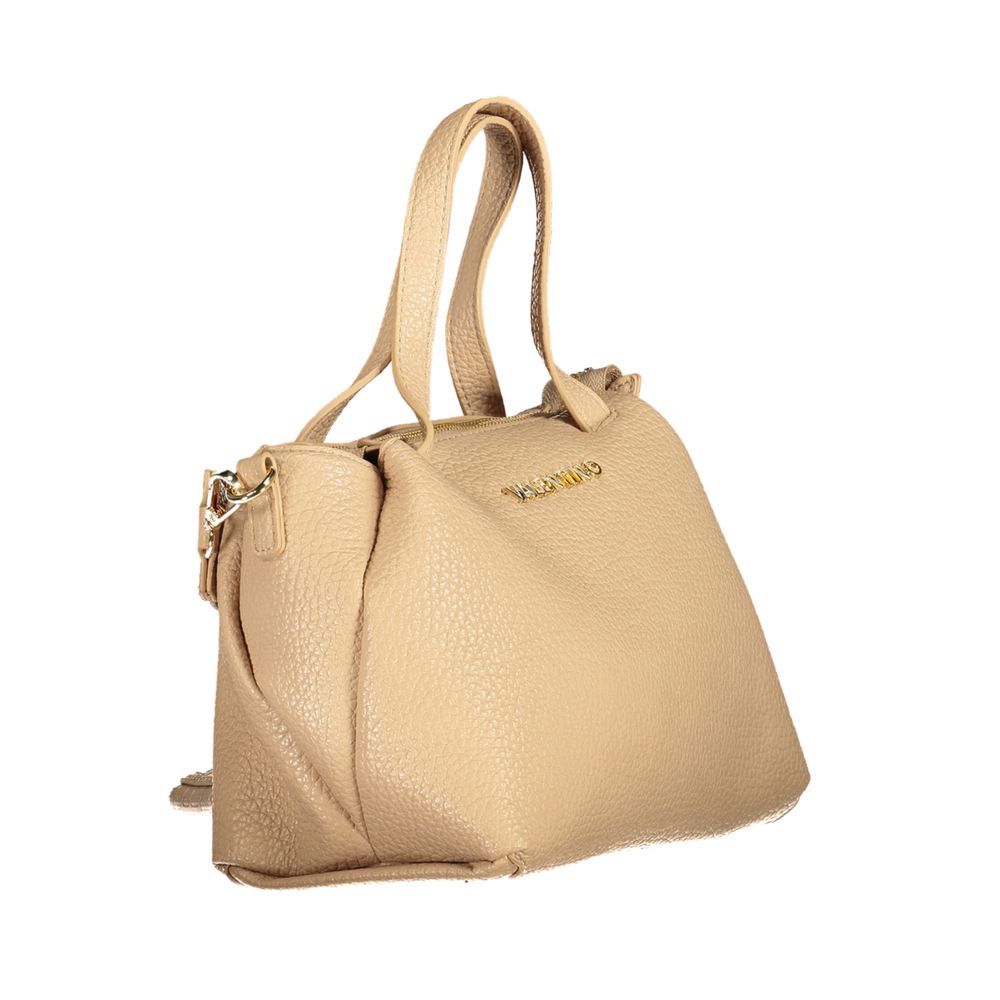 Beige Polyurethane Women Handbag