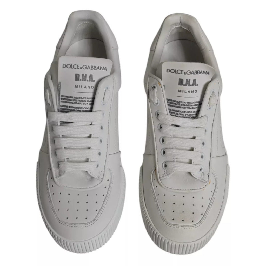 White Miami Leather Low Top Sneakers Shoes
