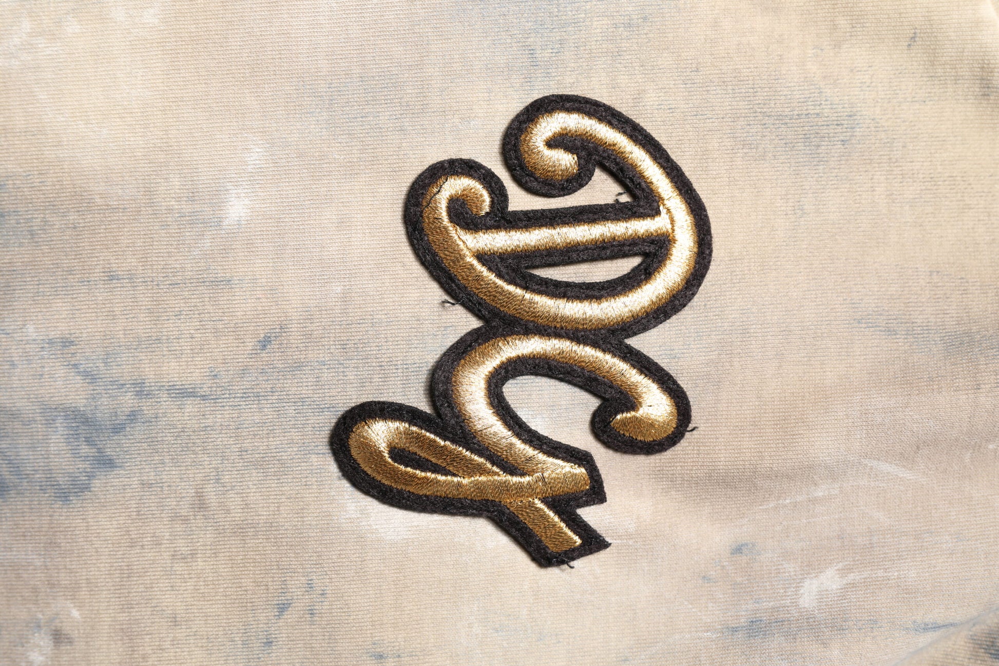 Beige Tie Dye DG Embroidery Cropped T-shirt