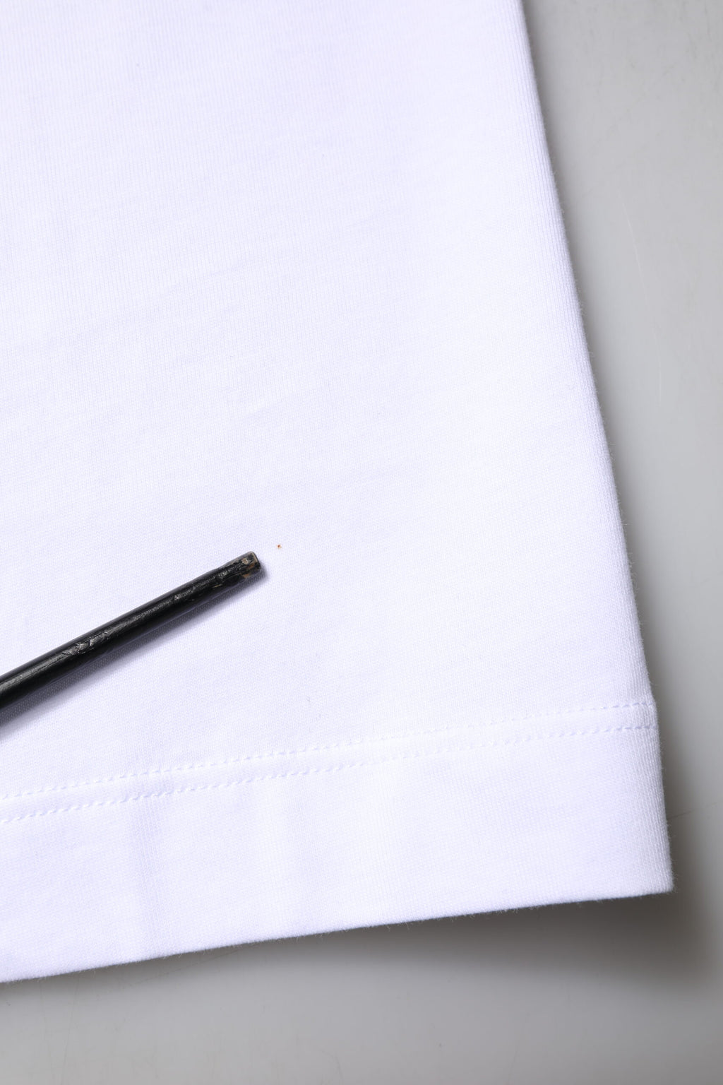 White Cotton DG Embroidery Crew Neck T-shirt