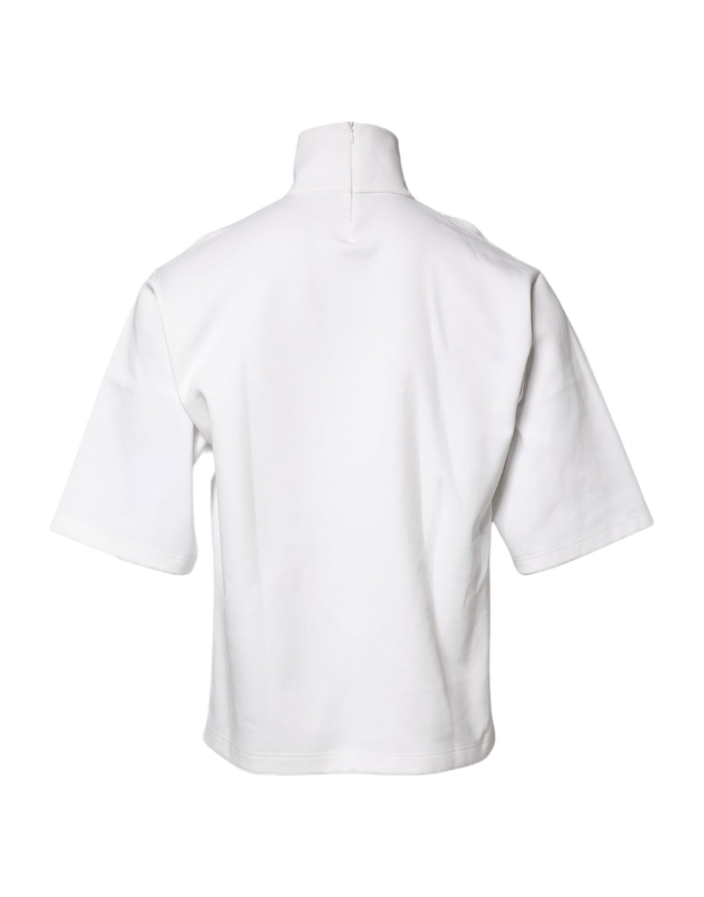 White Cotton Turtleneck DG Applique T-shirt