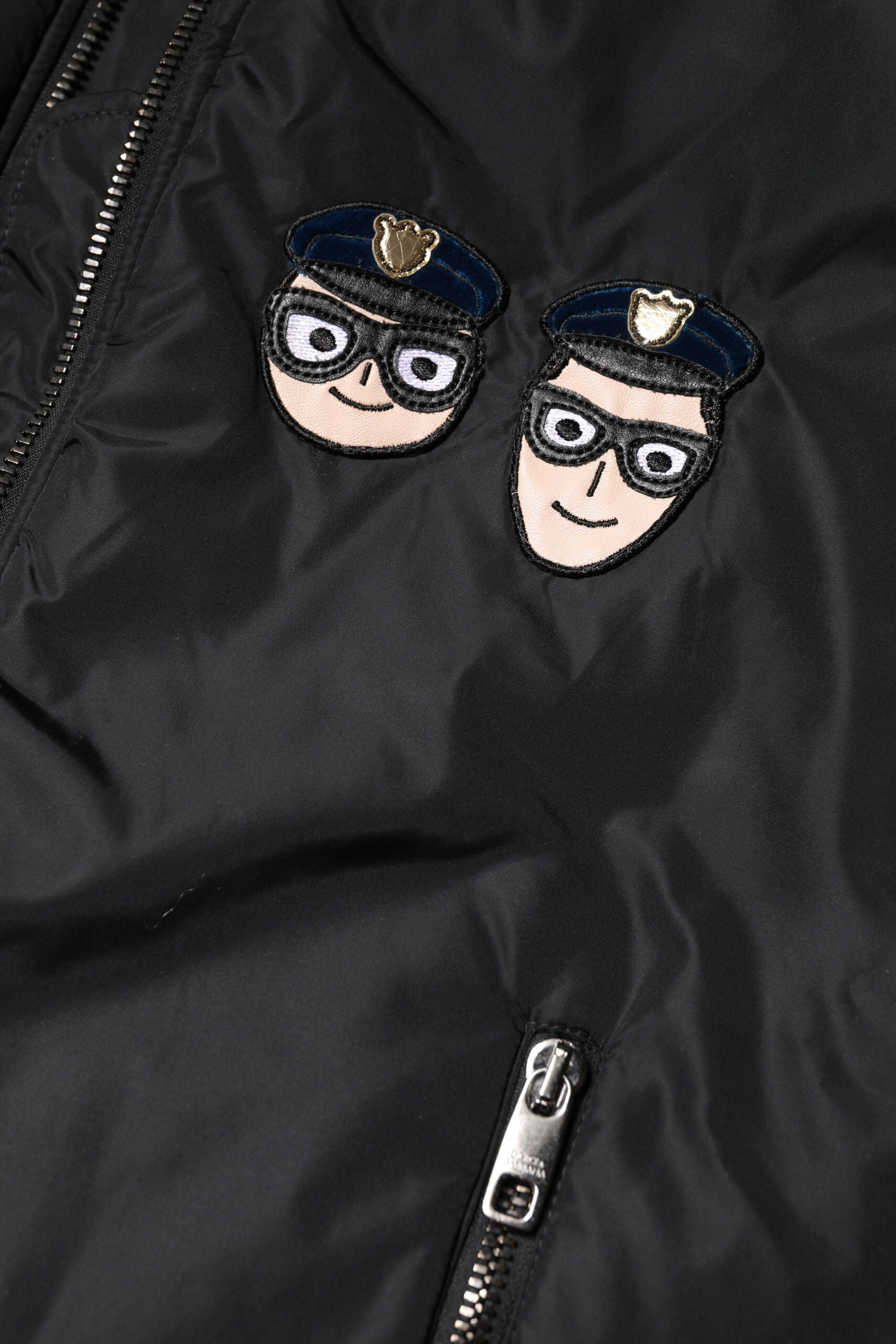 Black Nylon #DGFamily Full Zip Bomber Jacket