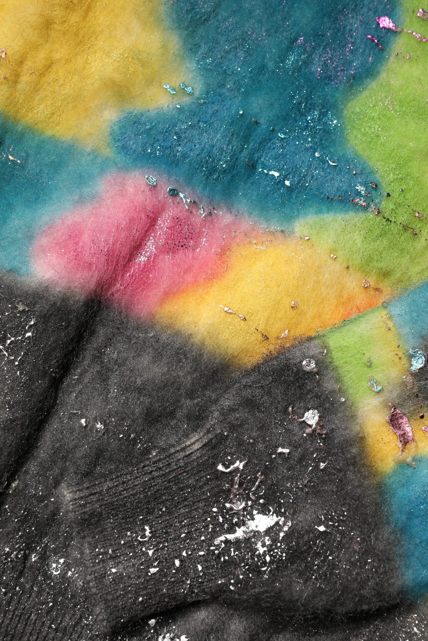 Multicolor Mohair Turtleneck Pullover Sweater