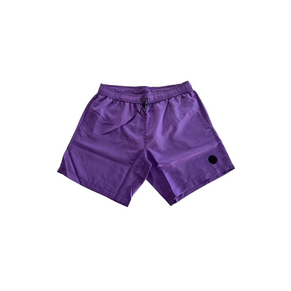 Purple Polyester Men Swim Short