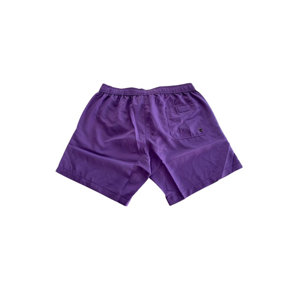 Purple Polyester Men Swim Short