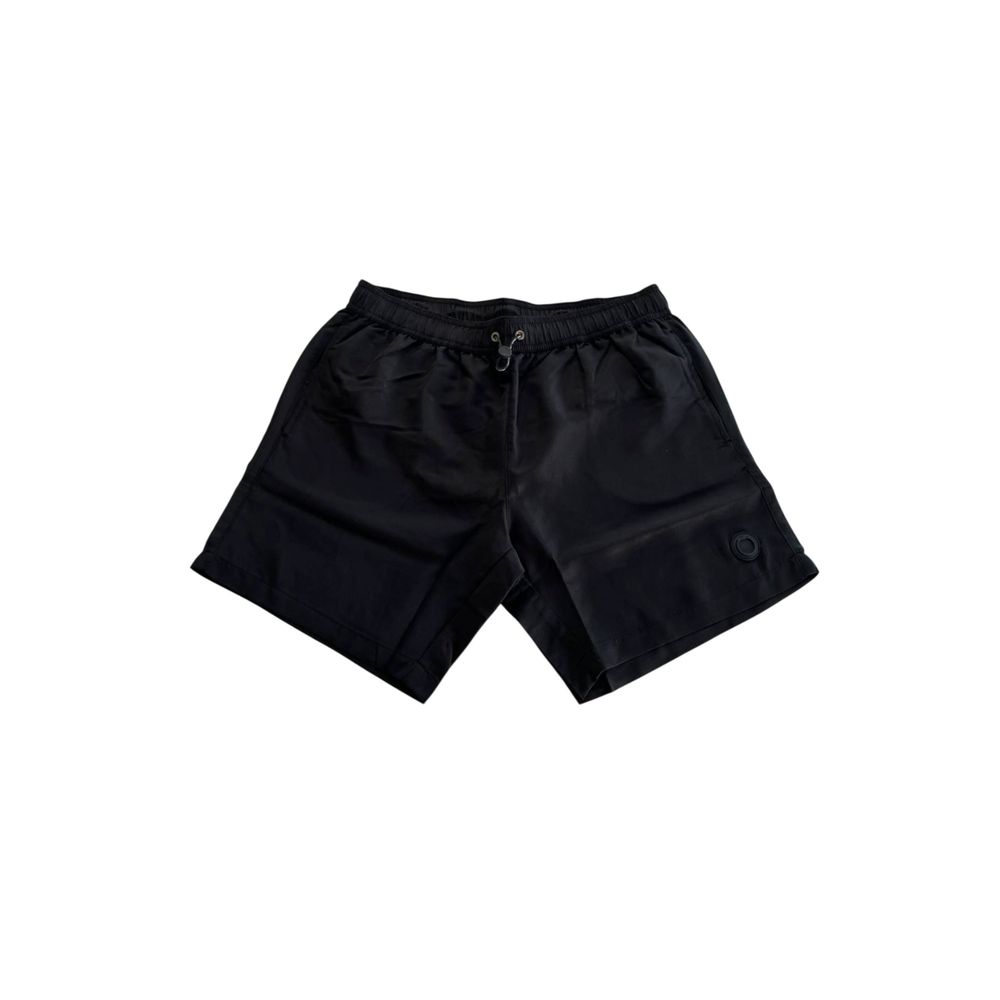 Black Polyester Men Swim Shorts