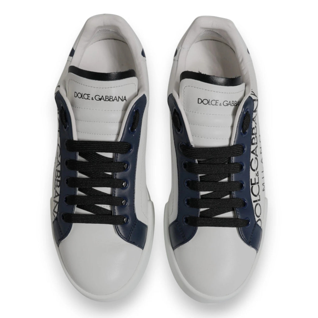 White Blue Crown Low Top Men Sneakers Shoes
