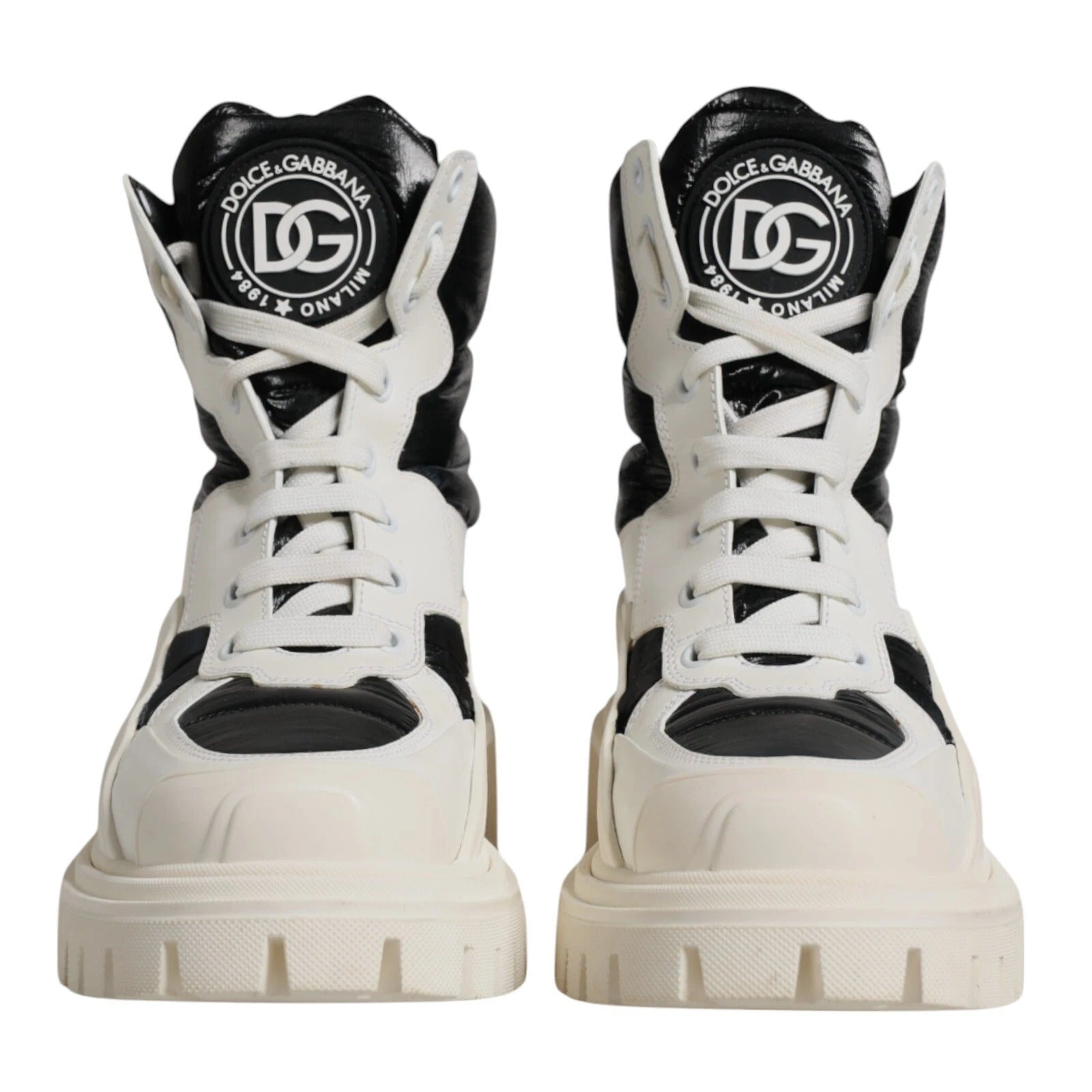 White Padded Mid Calf Lace Up Boots Shoes