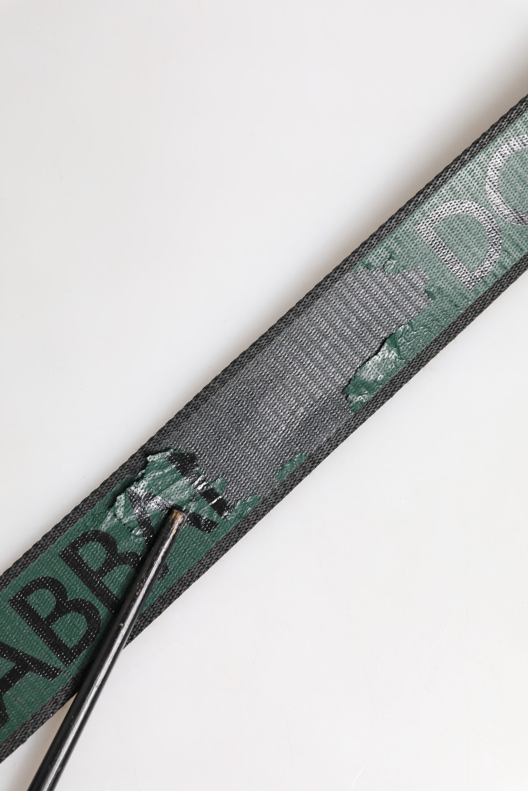 Green Black Polyester DG Logo Buckle Belt