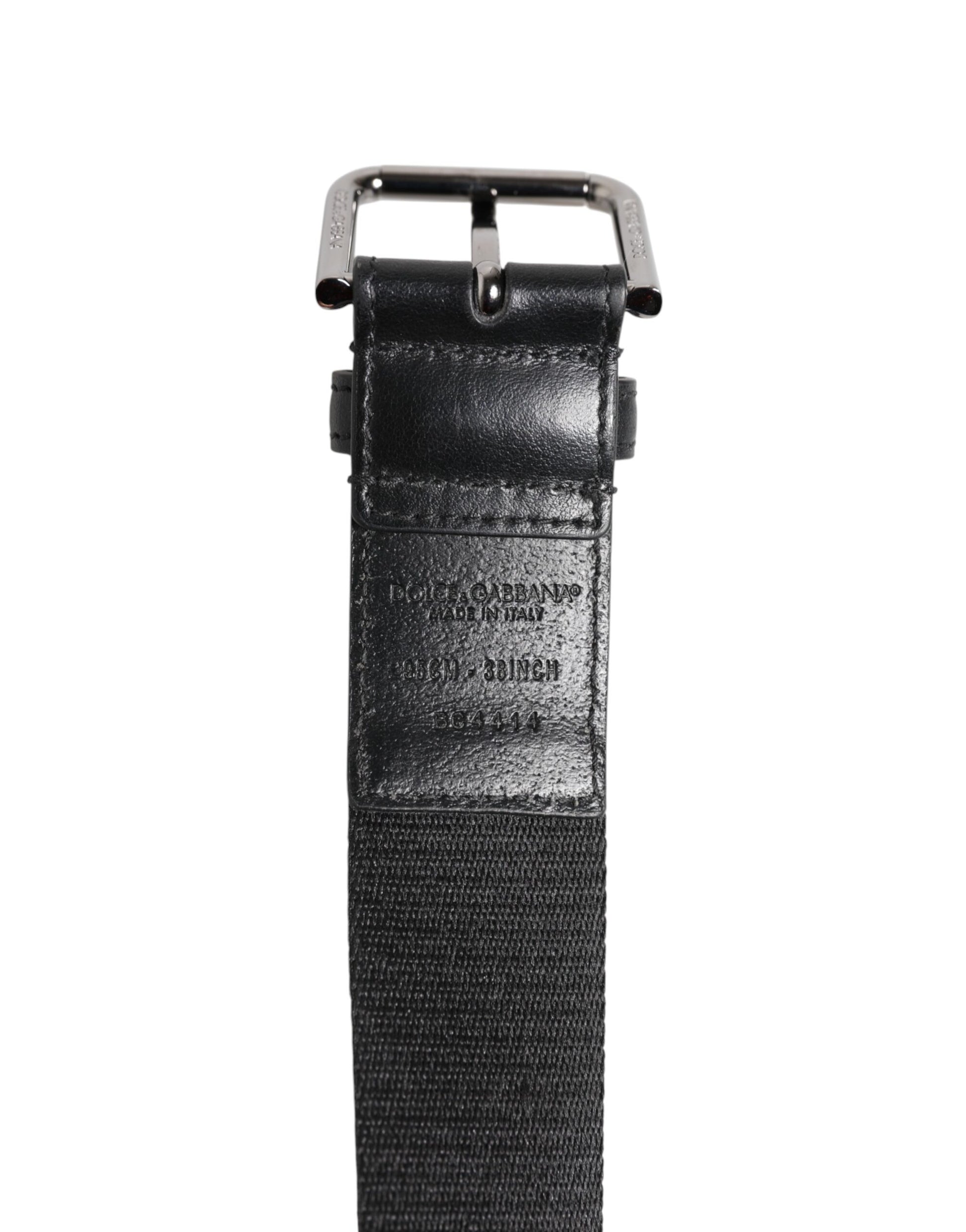 Black Blue DG Logo Silver Metal Buckle Belt