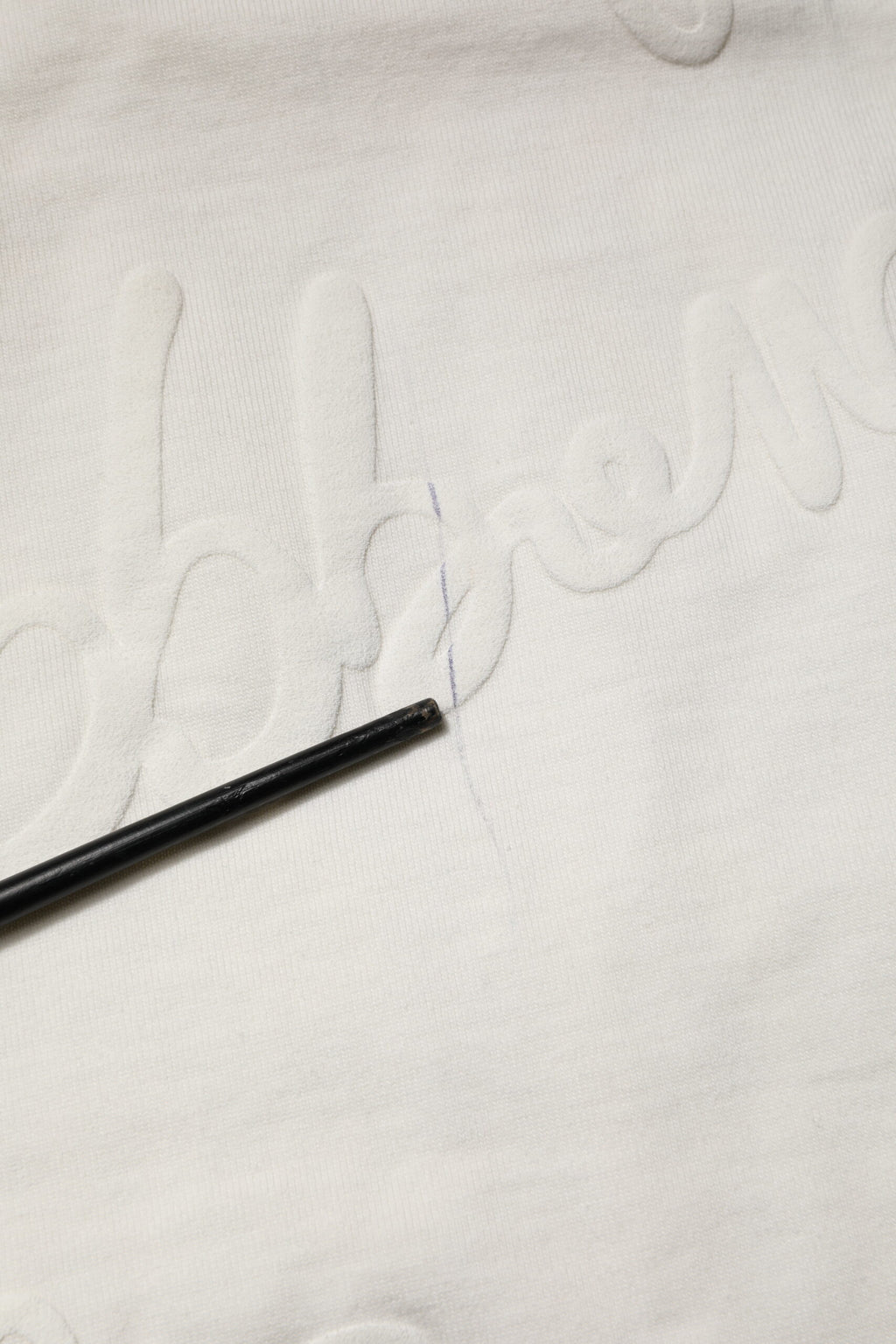 White Cotton Logo Embossed Crew Neck T-shirt