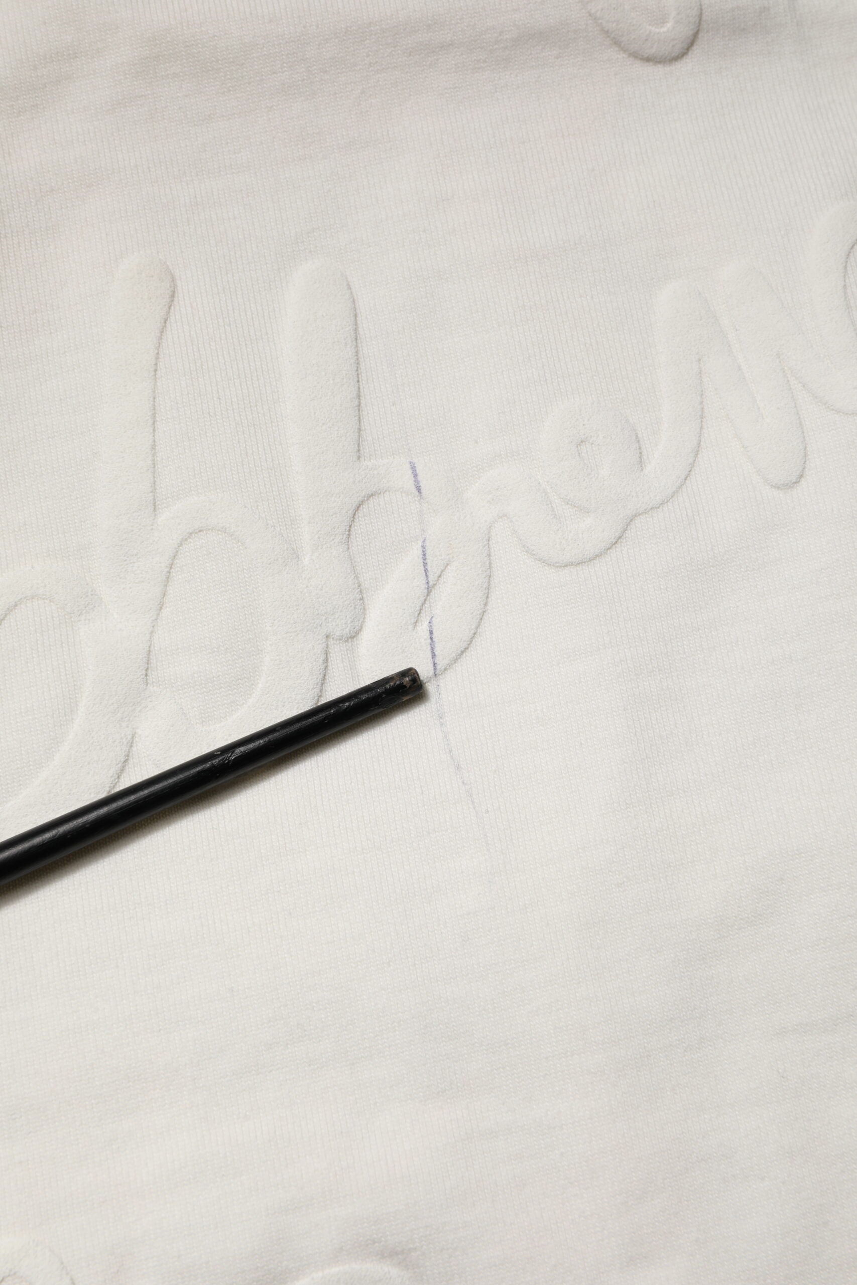 White Cotton Logo Embossed Crew Neck T-shirt