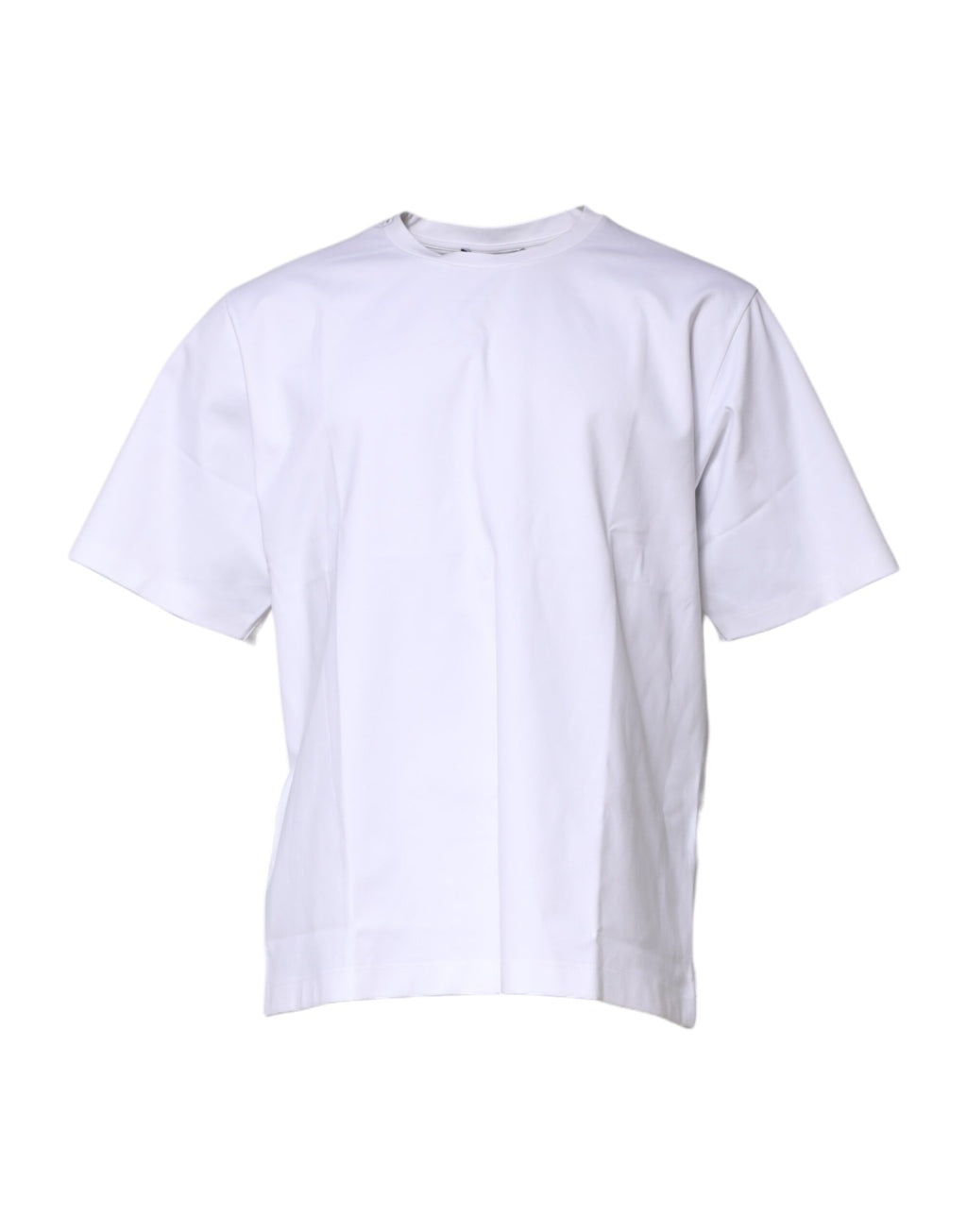 White Cotton Short Sleeves Crew Neck T-shirt