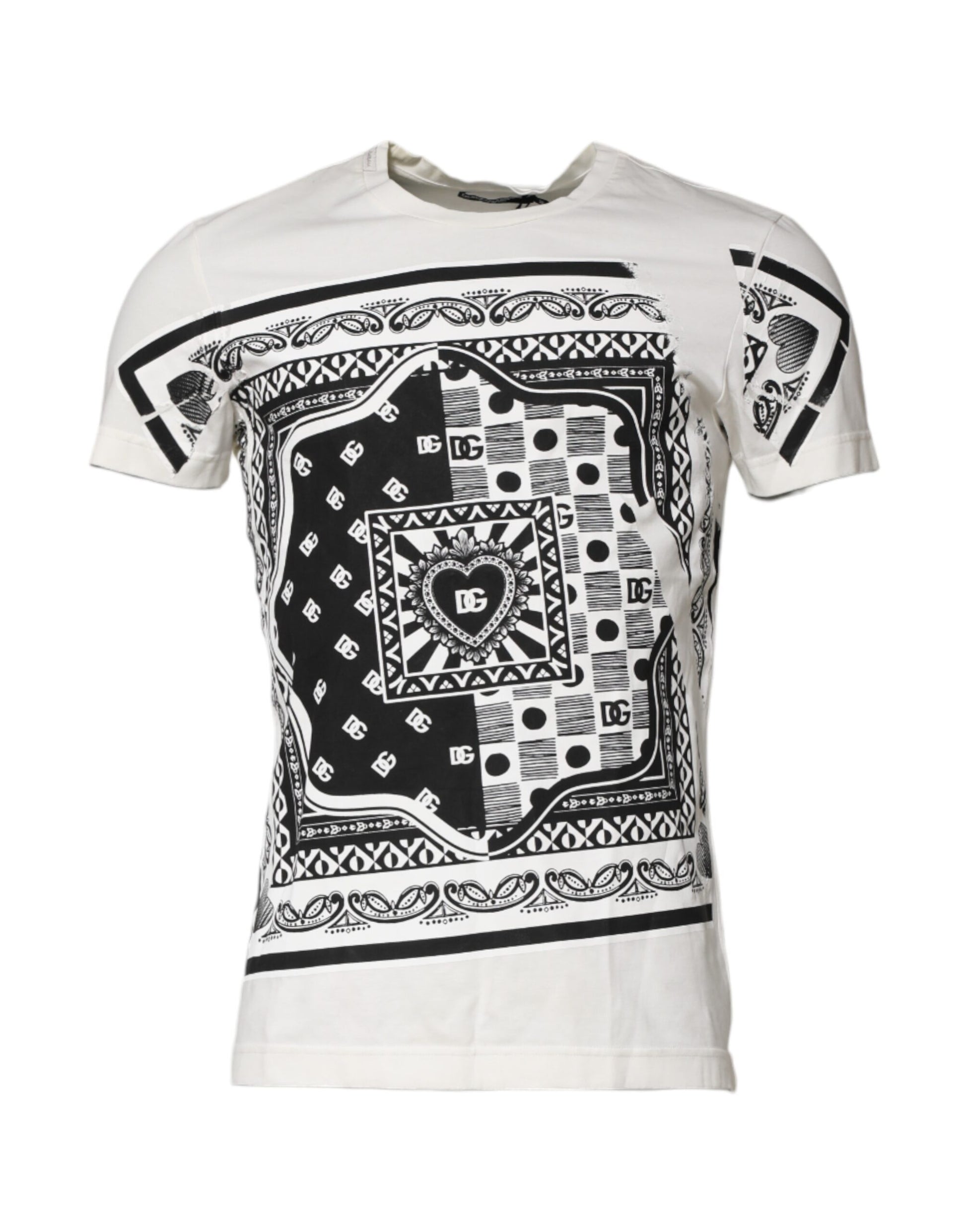 White Cotton Logo Bandana Print T-shirt