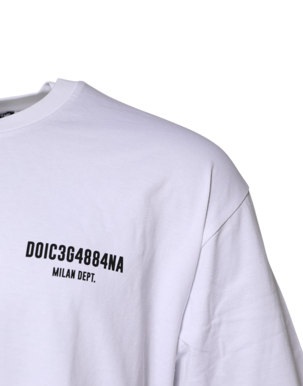White Cotton Logo Print Crew Neck T-shirt