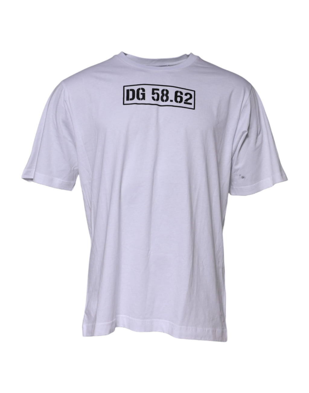 White Cotton Logo Print Crew Neck T-shirt