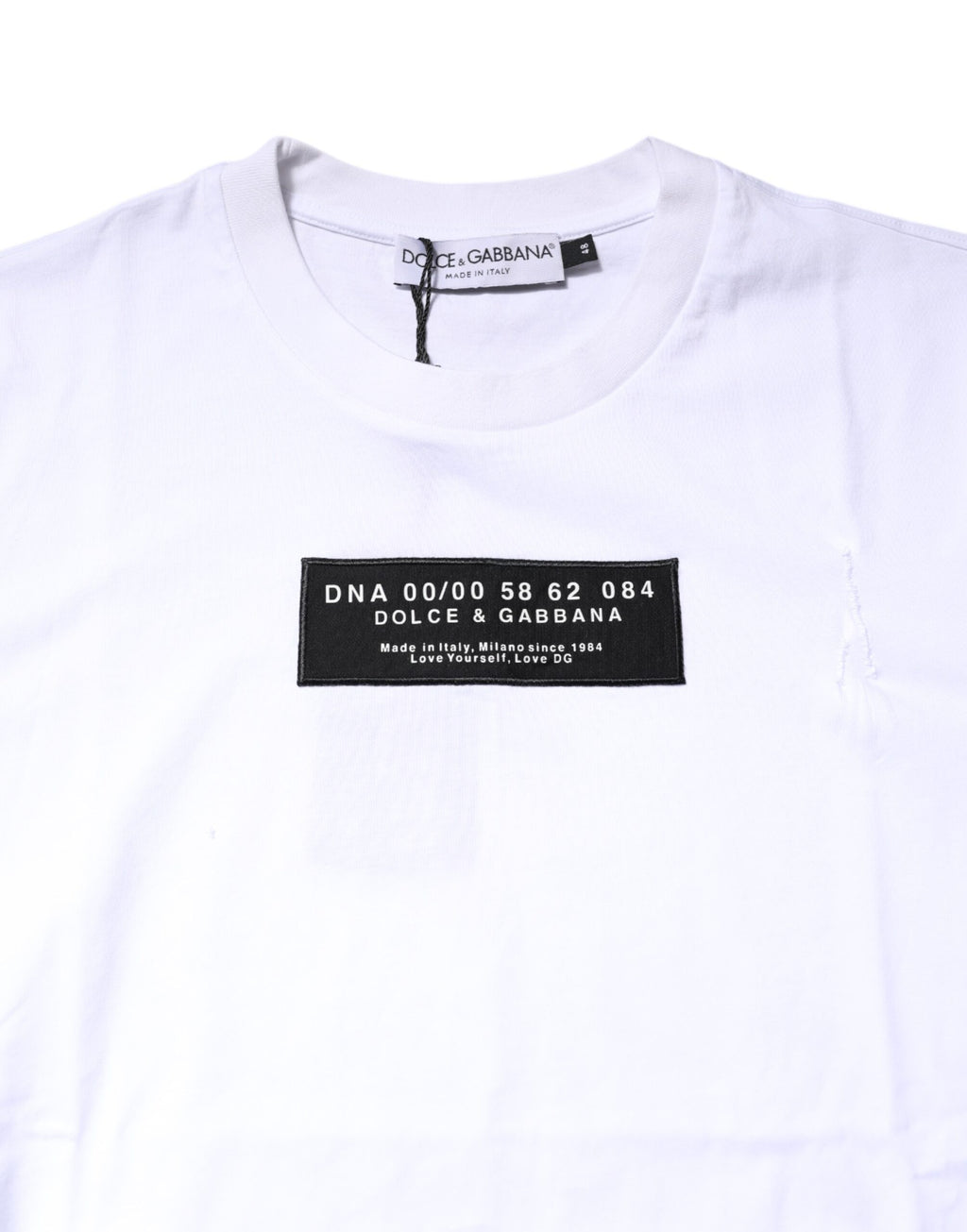 White Cotton Logo Patch Crew Neck T-shirt