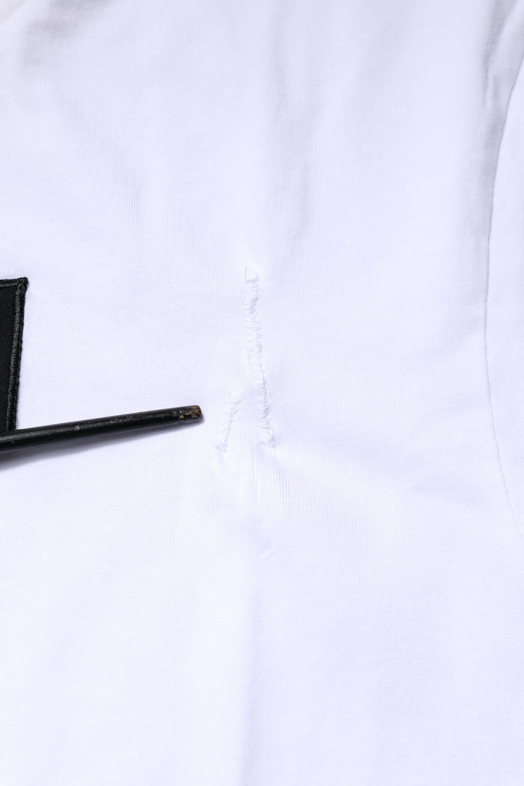 White Cotton Logo Patch Crew Neck T-shirt