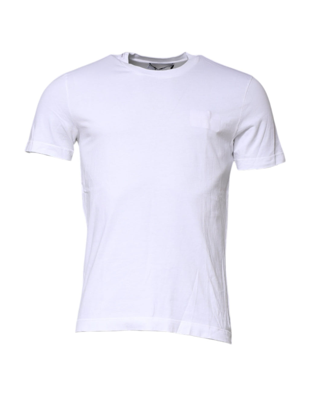 White Cotton Men Crew Neck Tee T-shirt