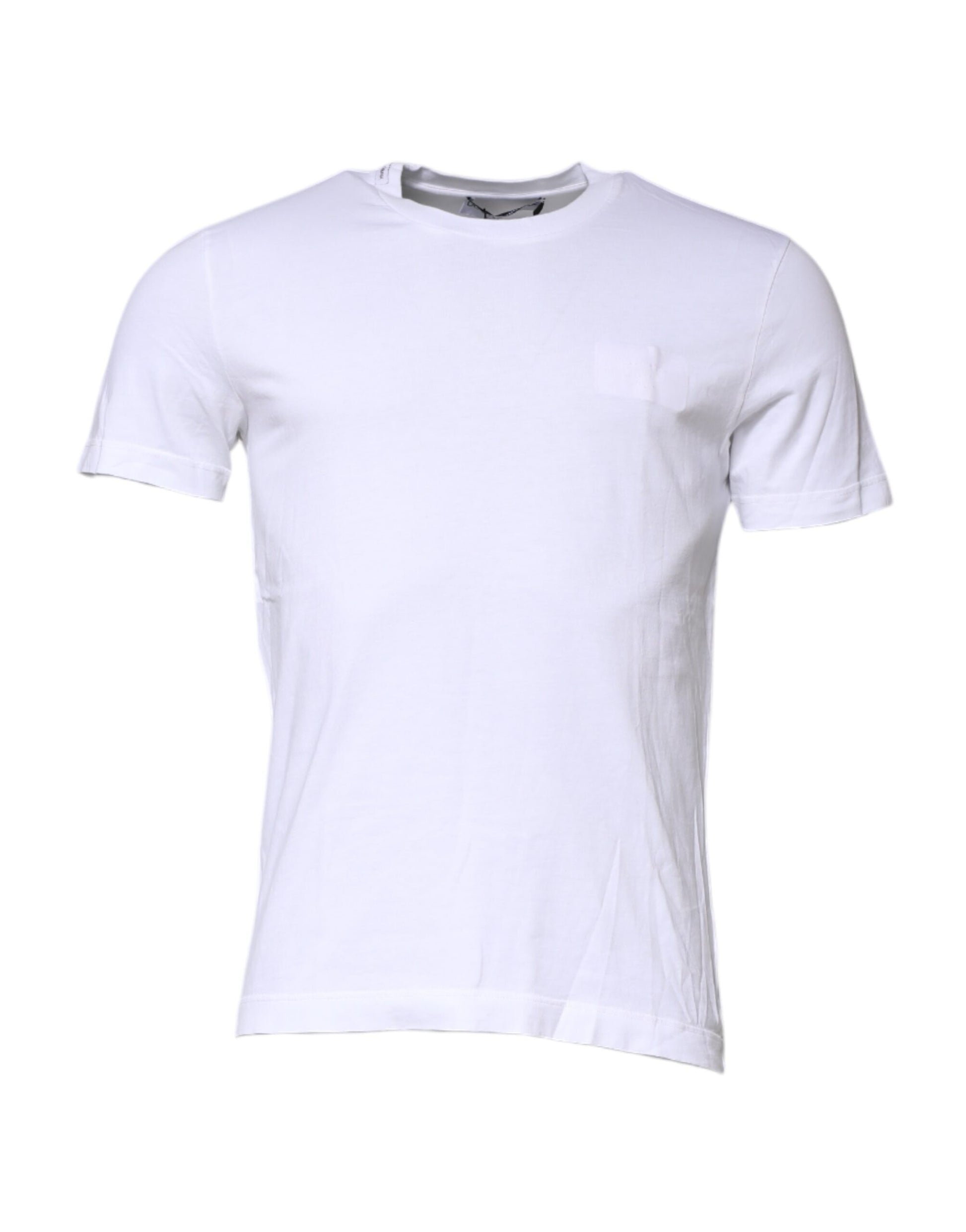 White Cotton Men Crew Neck Tee T-shirt