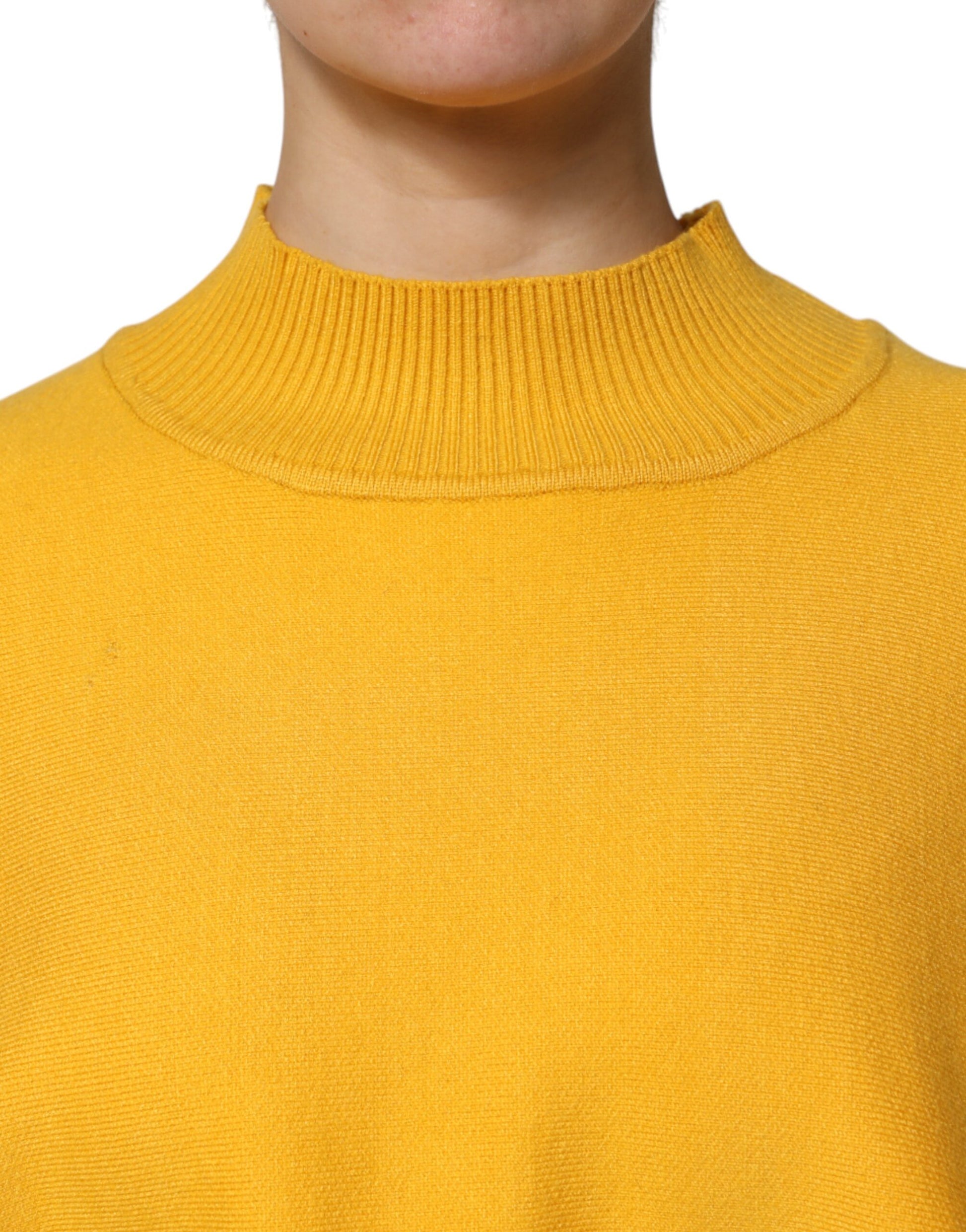 Yellow Stripe Long Sleeve Overcoat Pullover Sweater