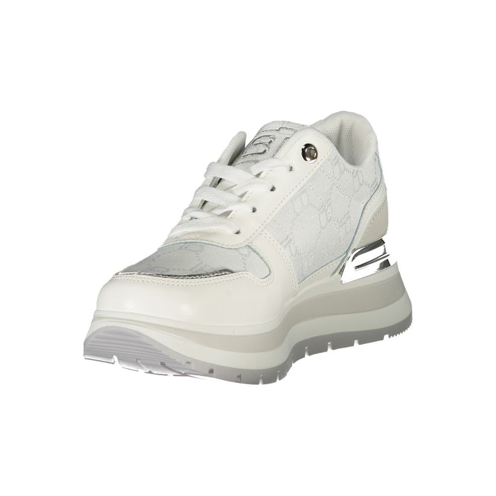 White Polyester Women Sneaker