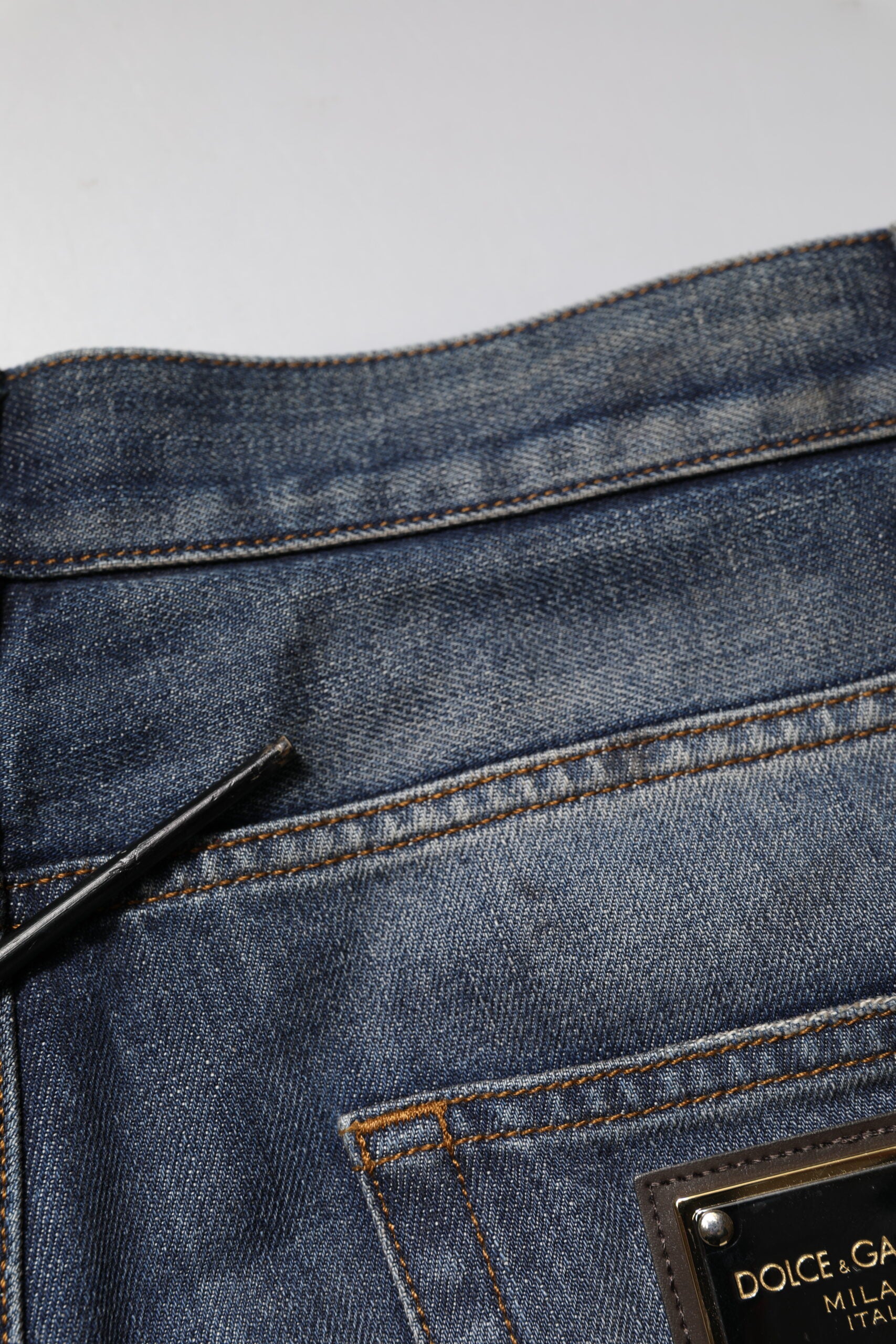 Blue Washed Tattered Cotton Men Jeans