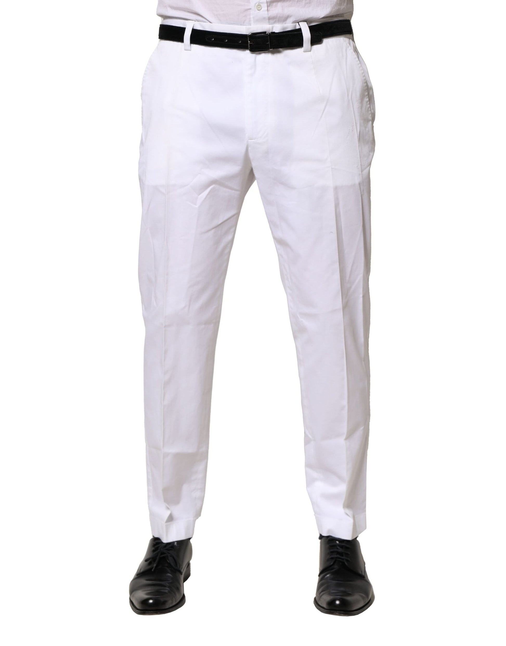 White Cotton Dress Slim Formal Pants