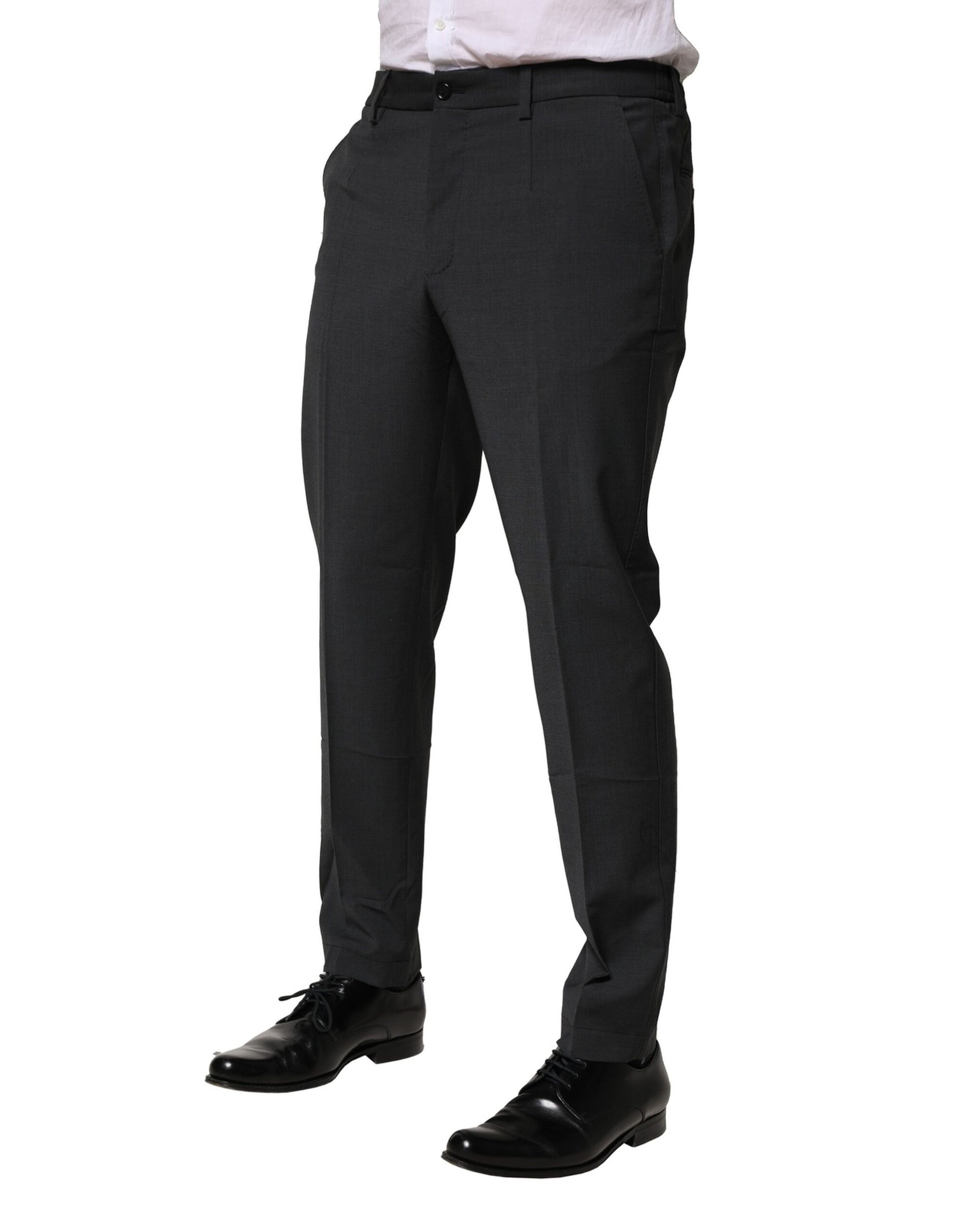 Black Wool Dress Slim Formal Pants