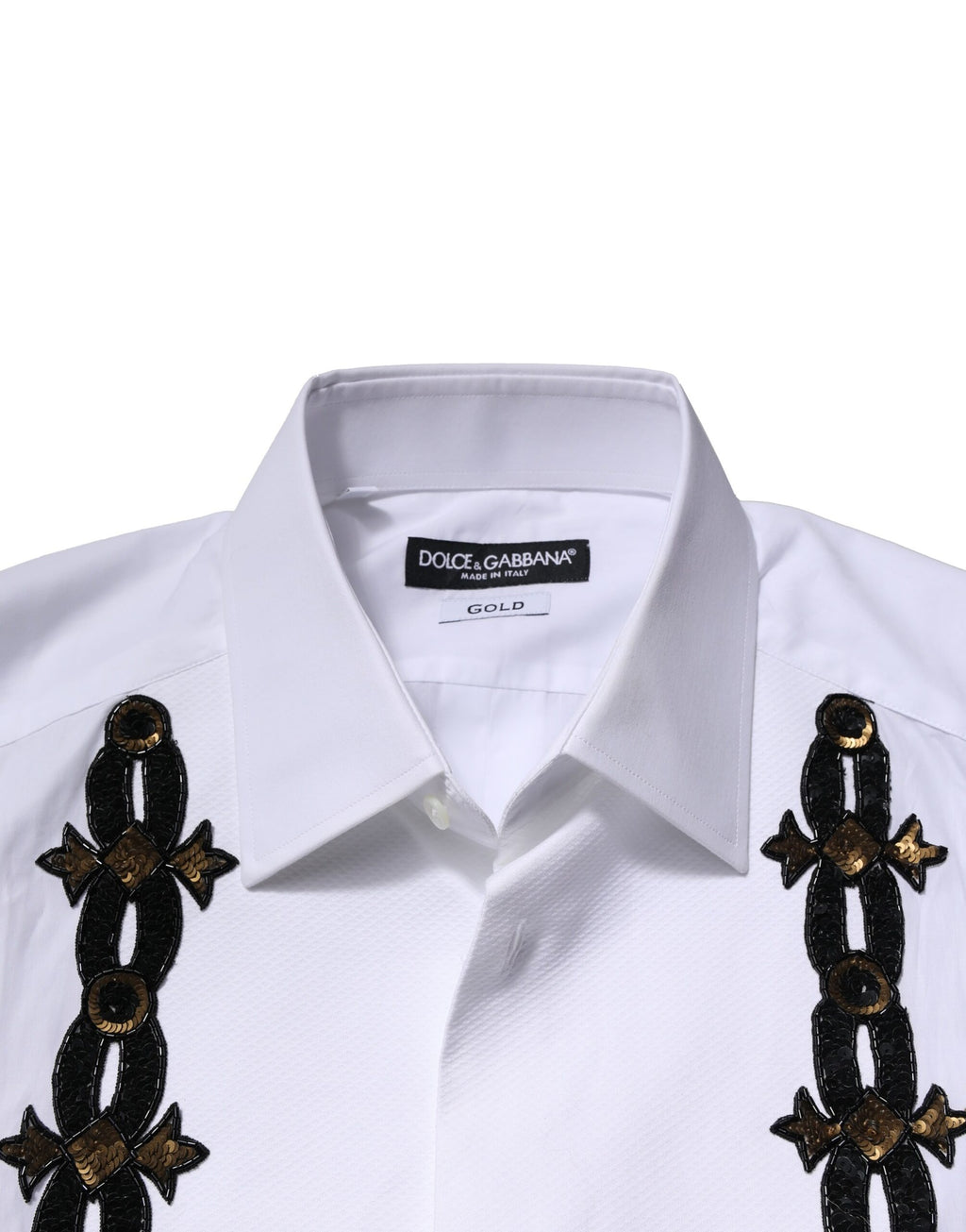 White GOLD Embellished Formal Men Dress Shirt