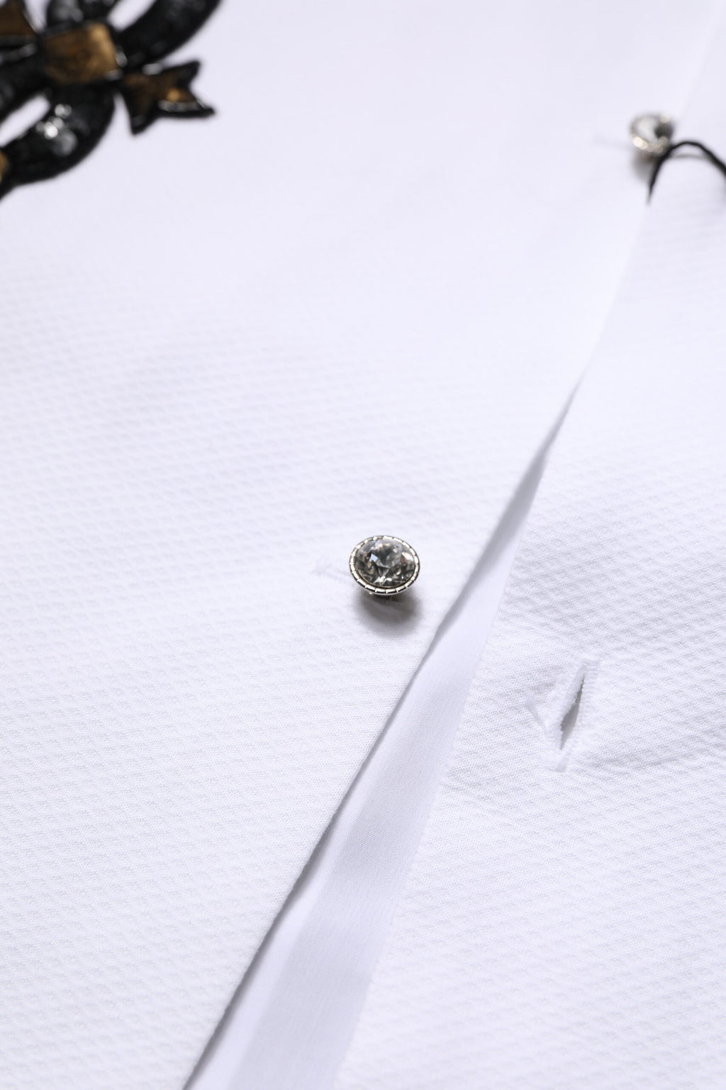 White GOLD Embellished Formal Men Dress Shirt
