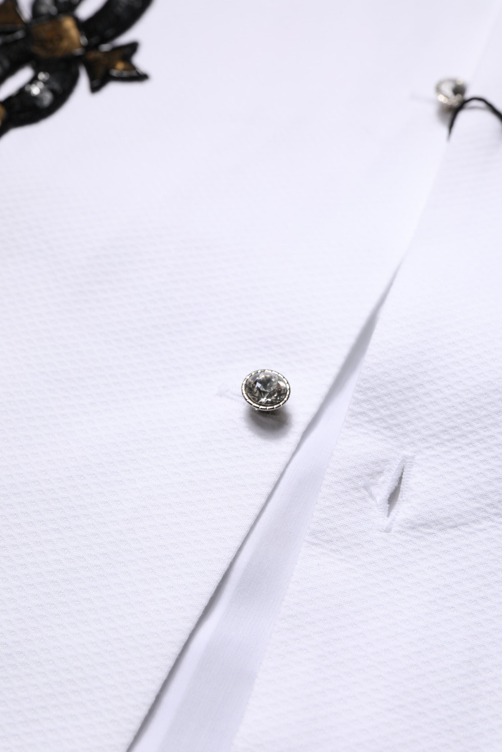 White GOLD Embellished Formal Men Dress Shirt