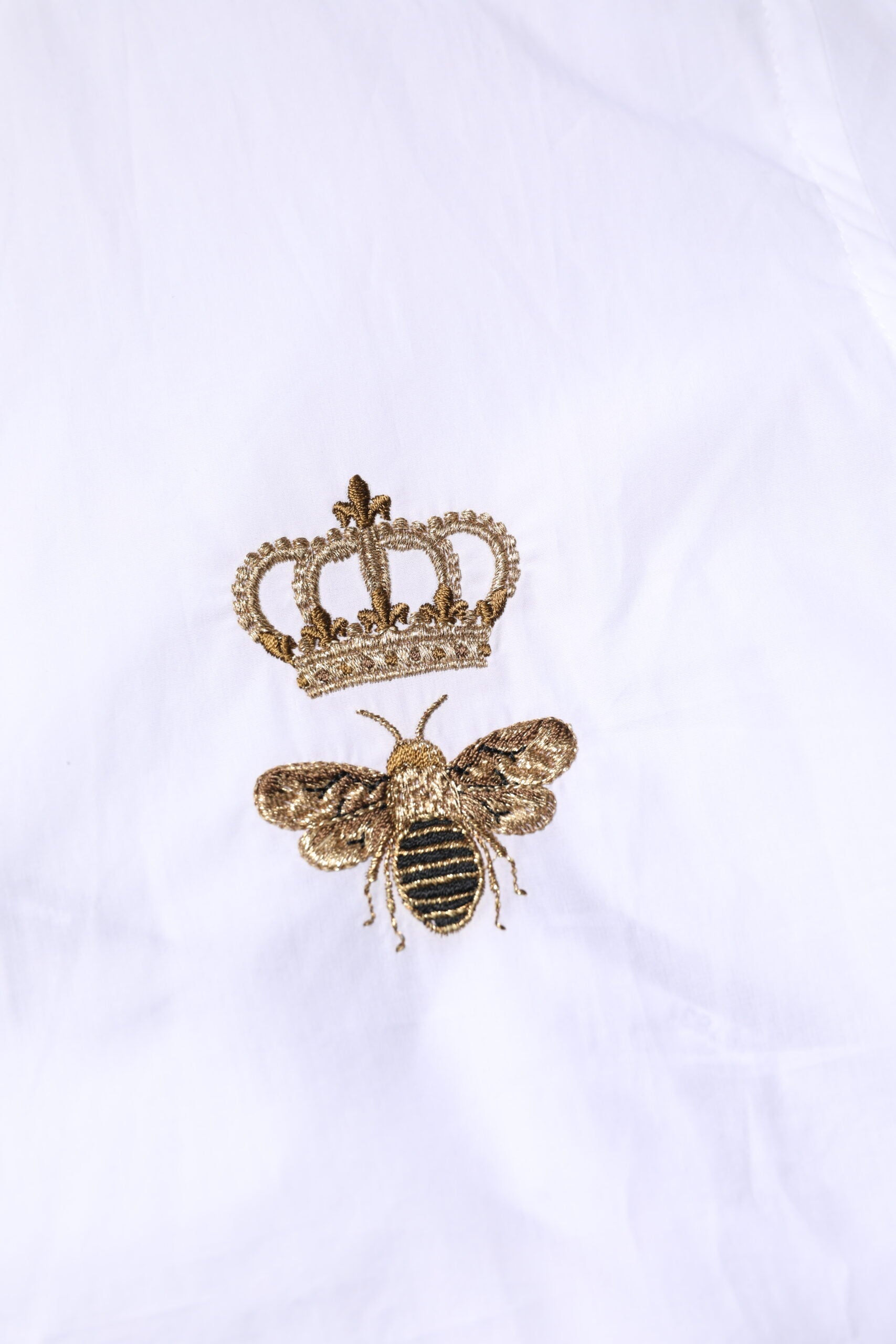 White GOLD Crown Bee Men Dress Formal Shirt