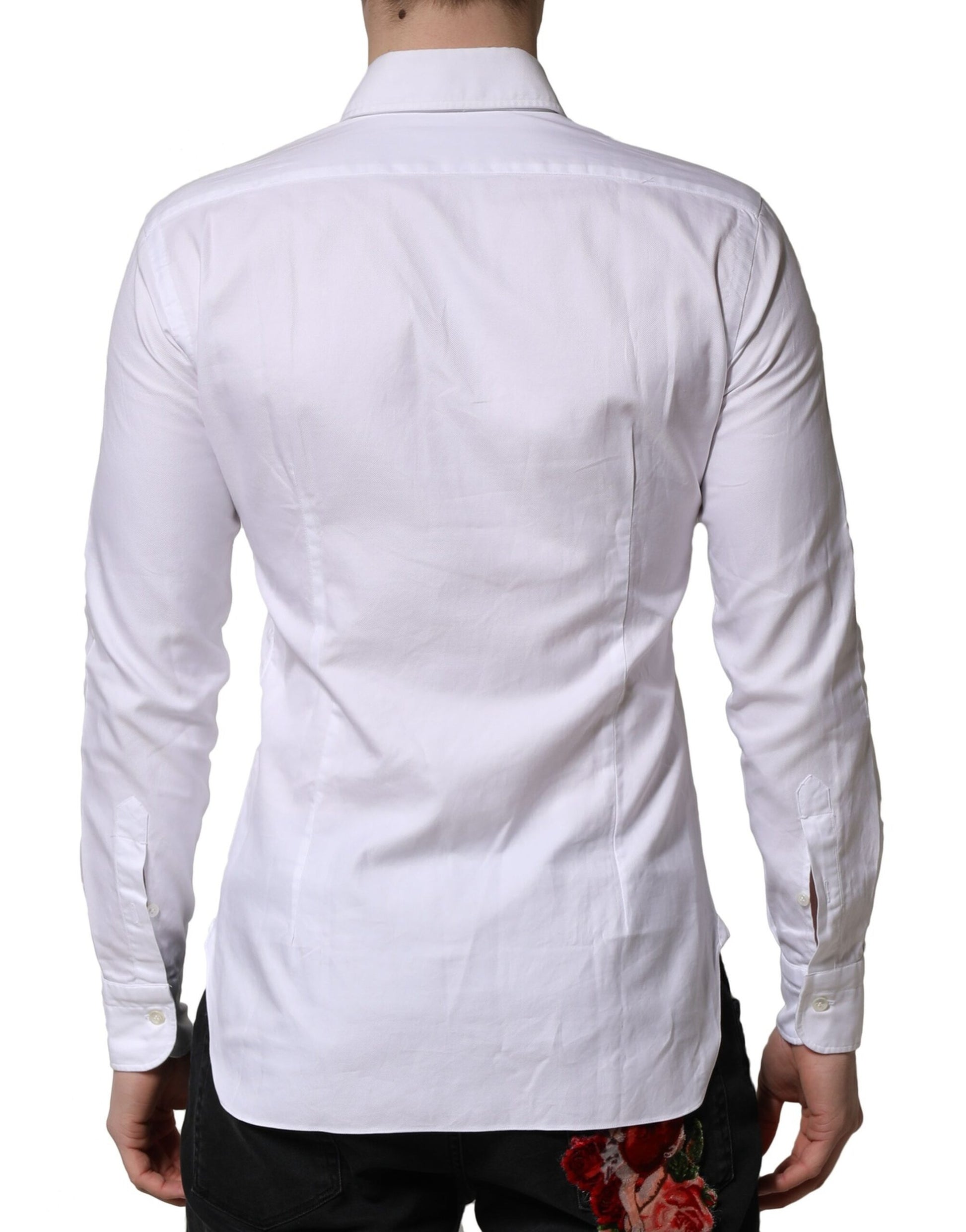 White Long Sleeves Collared Dress Formal Shirt