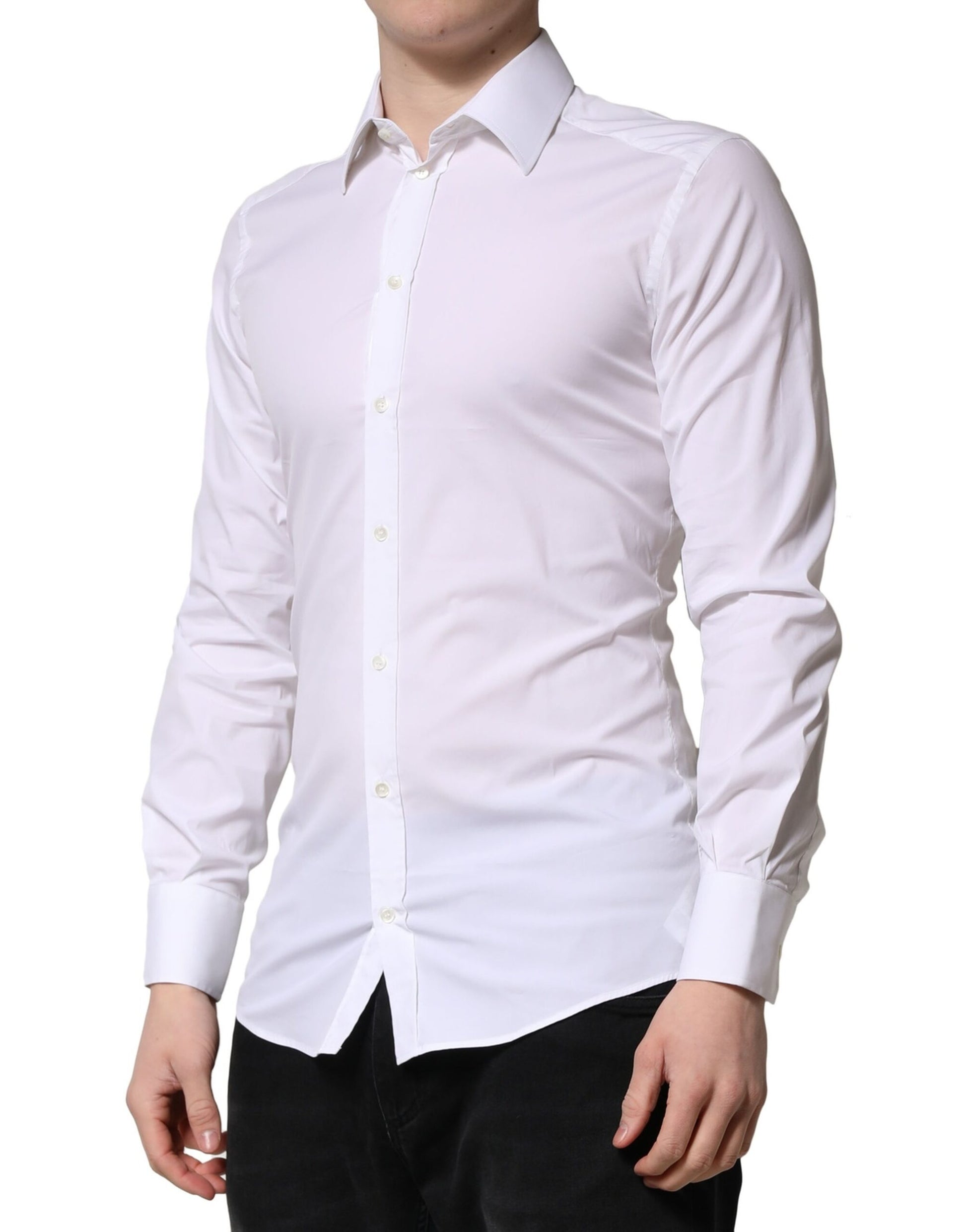White GOLD Long Sleeves Men Dress Formal Shirt