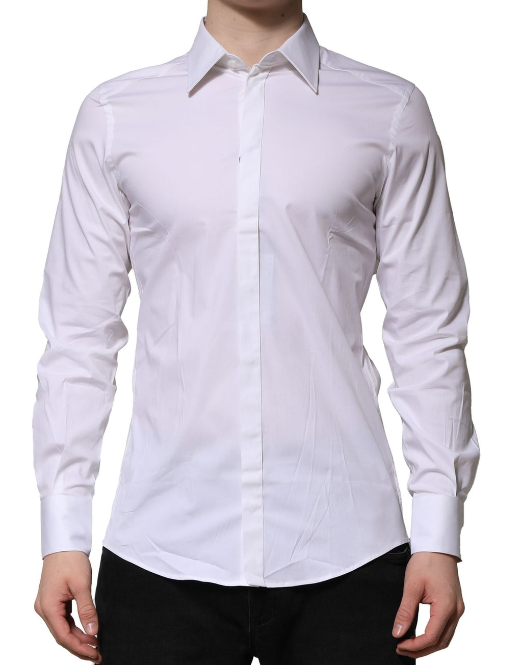 White MARTINI Long Sleeves Dress Formal Shirt