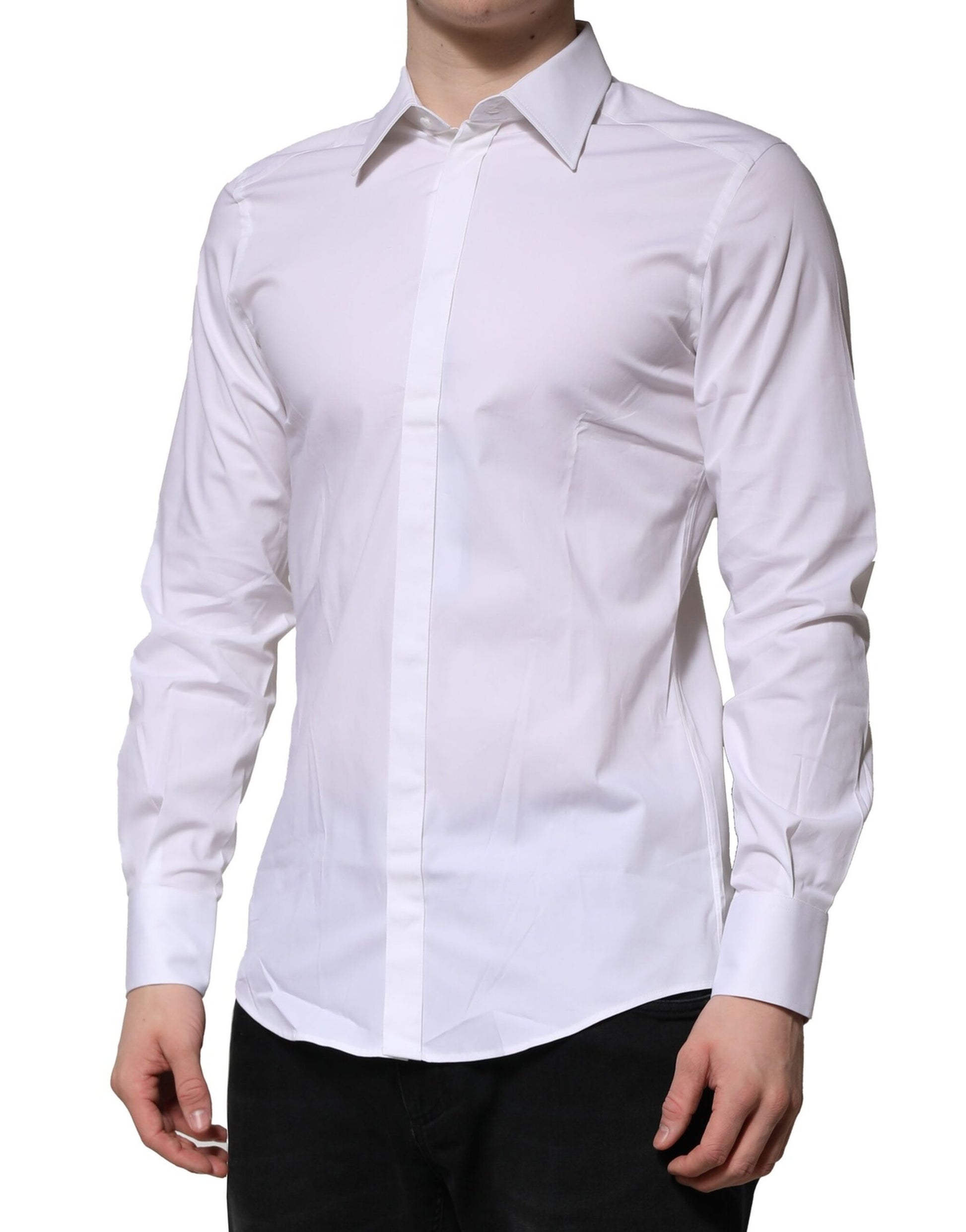 White MARTINI Long Sleeves Dress Formal Shirt