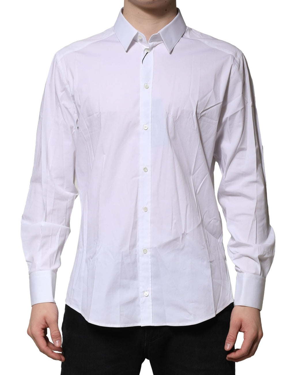 White Cotton Long Sleeves GOLD Formal Shirt
