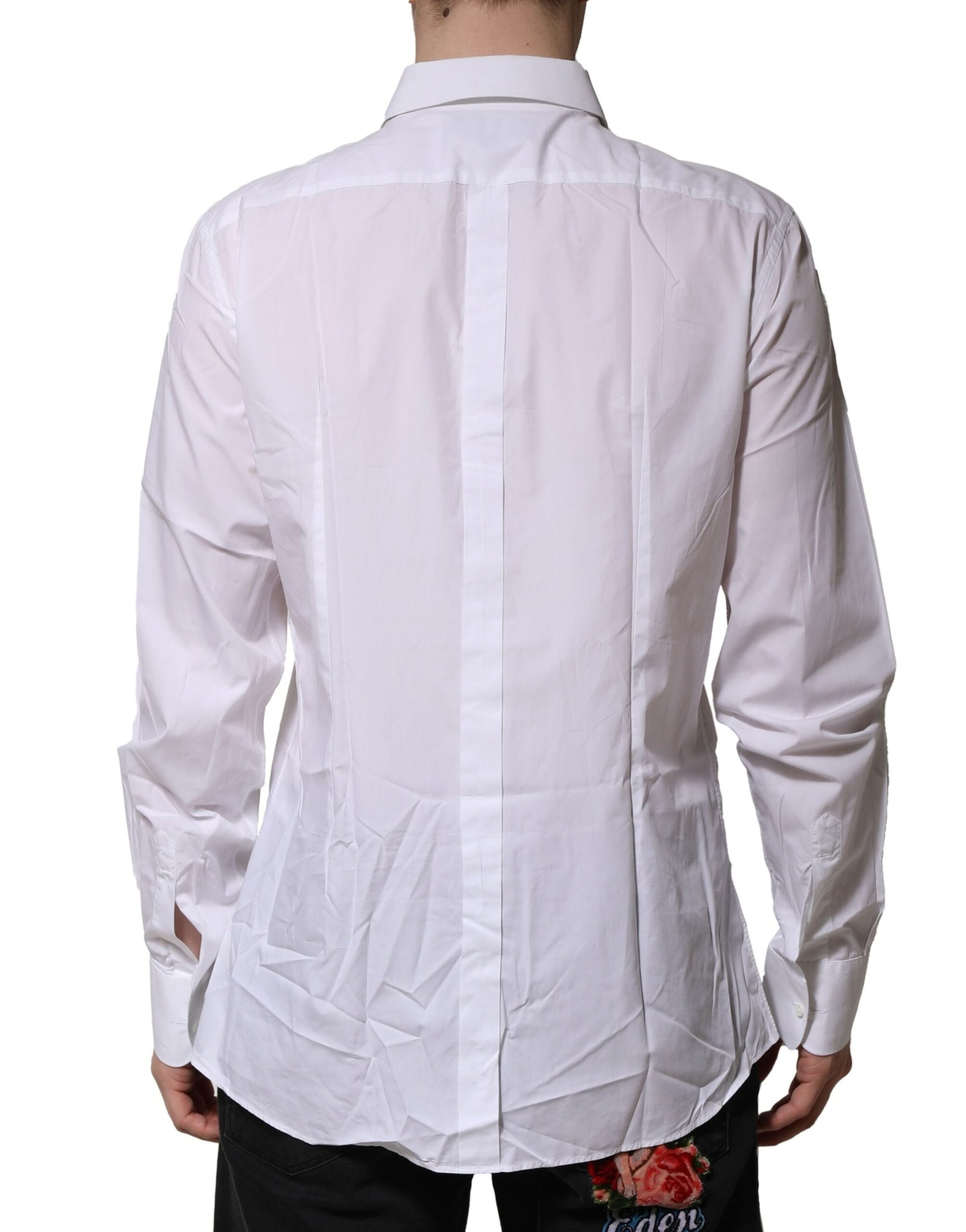 White Bib Cotton Poplin GOLD Formal Shirt