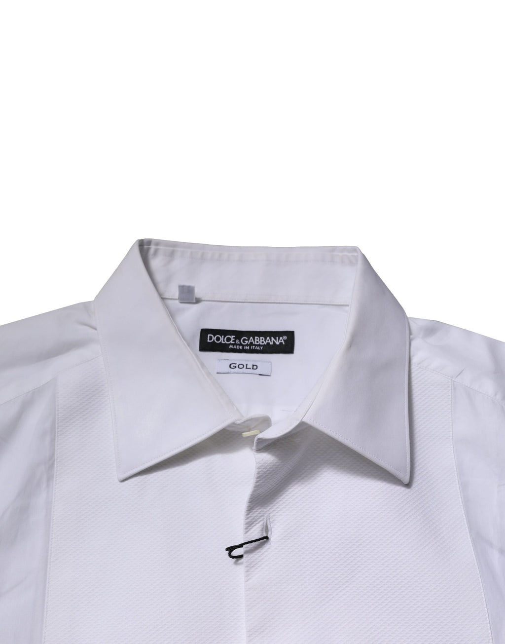 White Bib Cotton Poplin GOLD Formal Shirt