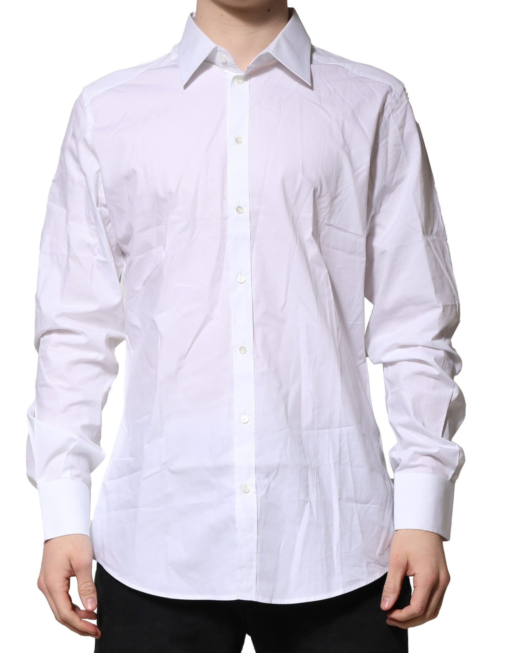White GOLD Long Sleeves Dress Formal Shirt
