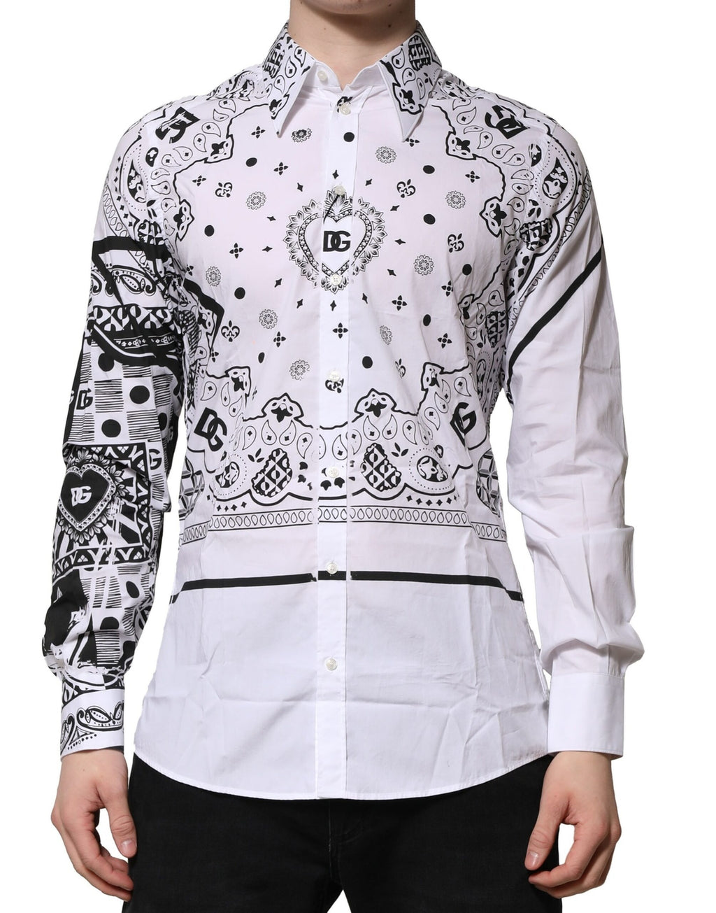 White MARTINI Bandana Print Formal Shirt