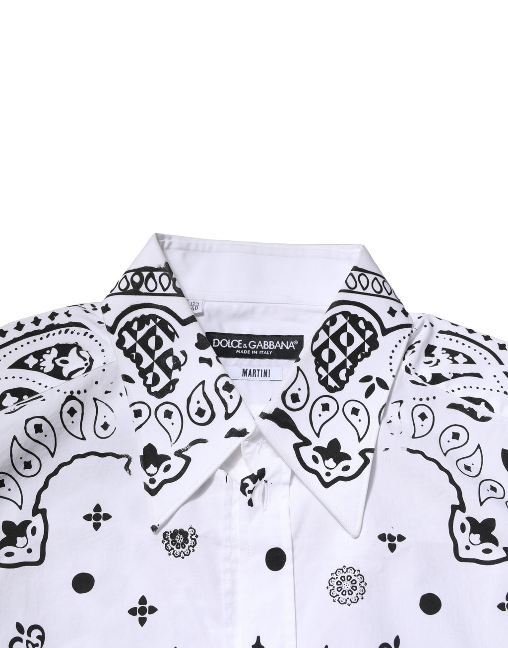 White MARTINI Bandana Print Formal Shirt