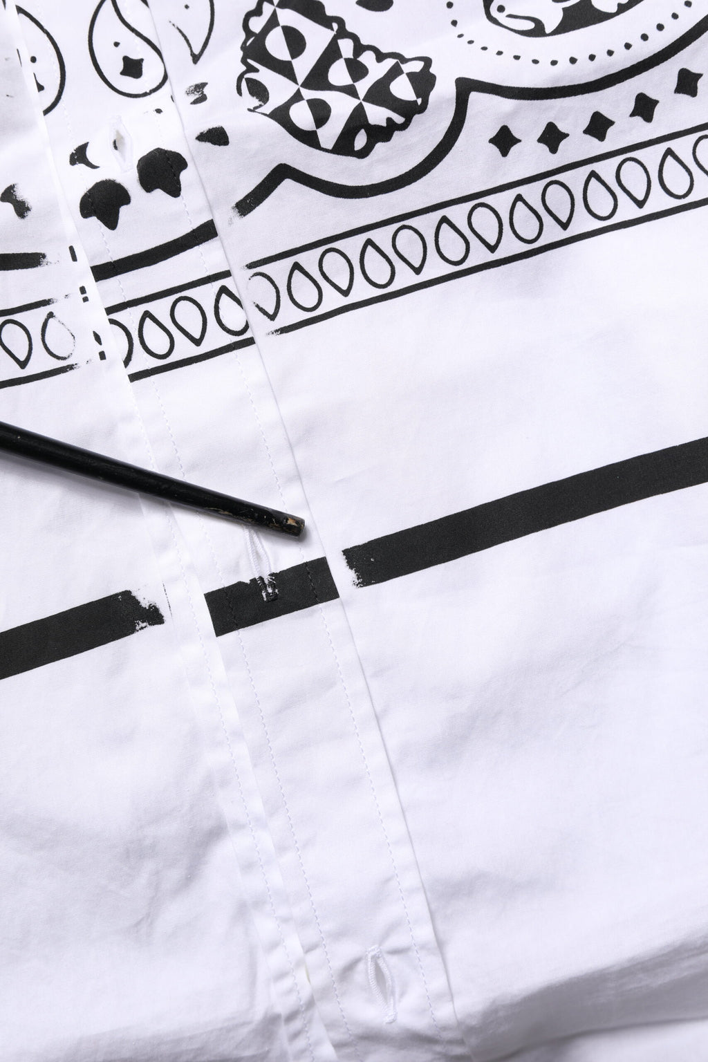 White MARTINI Bandana Print Formal Shirt