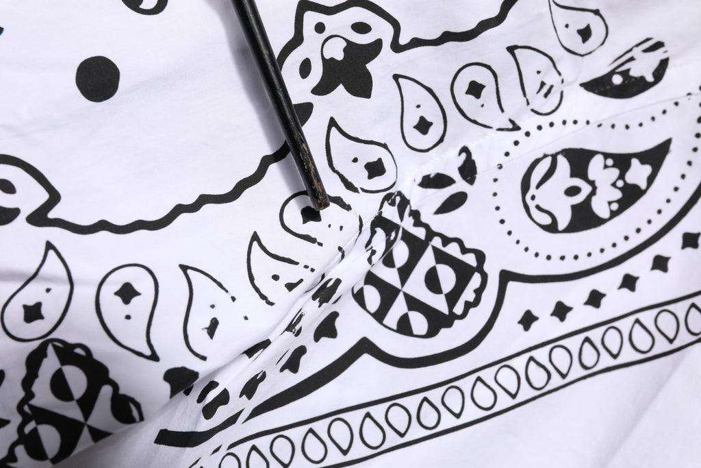 White MARTINI Bandana Print Formal Shirt