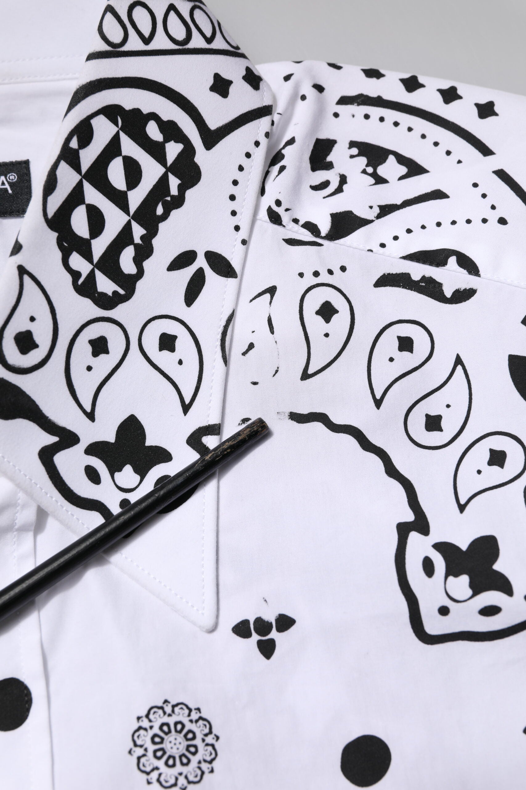 White MARTINI Bandana Print Formal Shirt