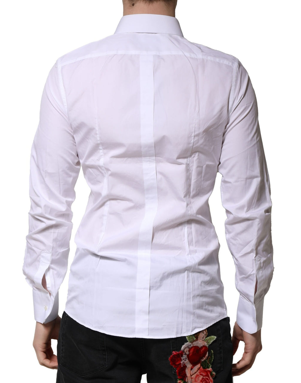 White Cotton GOLD Long Sleeves Formal Shirt